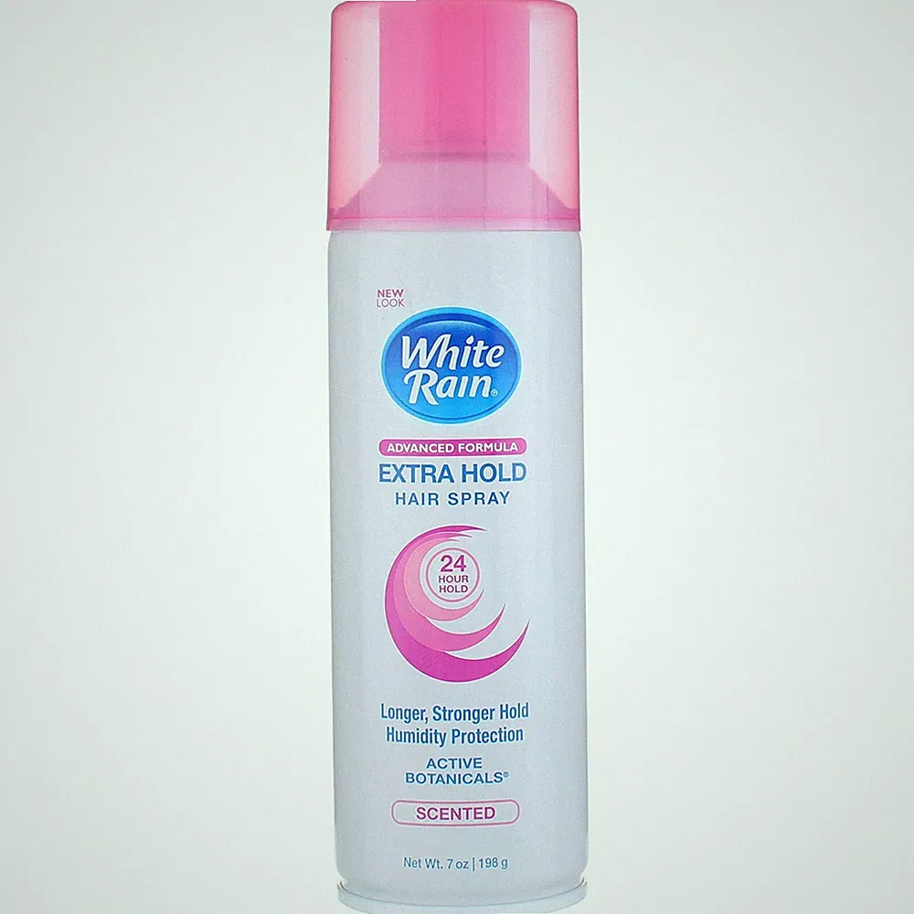 2 Pack White Rain Extra Hold Hair Spray Aerosol, Scented, 7 oz