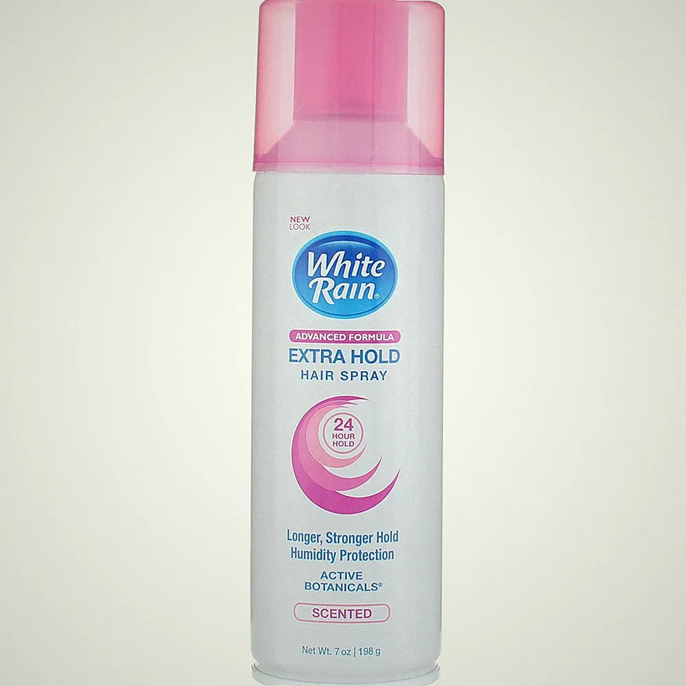 5 Pack White Rain Extra Hold Hair Spray Aerosol, Scented, 7 oz