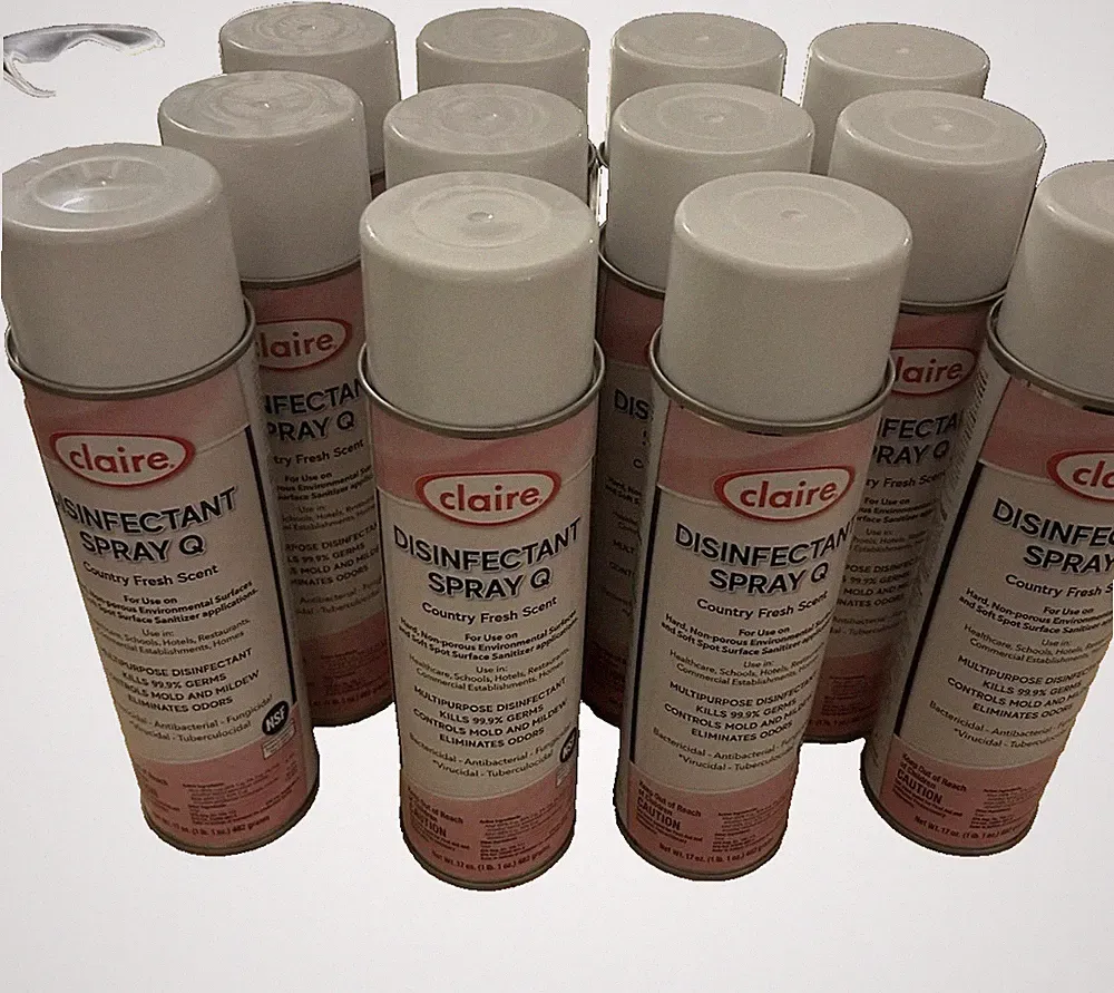 Claire 1001 17 oz Aerosol Spray Q Disinfectant - Country Fresh Scent (12/CT) New