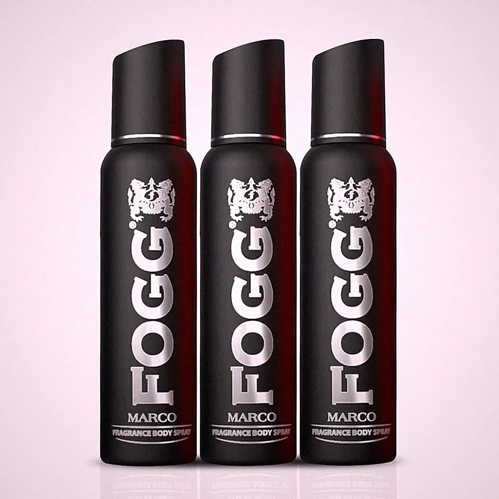 Fogg Marco No Gas Deodorant for Men Body Perfume Body Spray Pack of 3 Pcs 3X120m