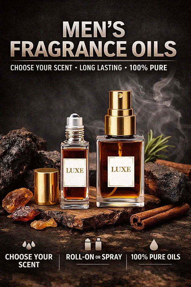 Men’s Fragrance Oils | CHOOSE YOUR SCENT & SIZE | Long Lasting 100% Pure Oils